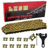 LKSM gold chain front packaging showing complete 132-link kit and benefits