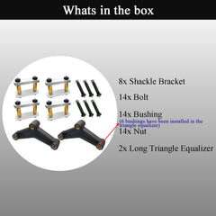 LLANNDER triangle equalizer and brackets arranged to show included parts clearly