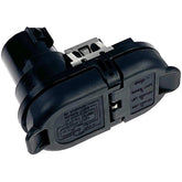 LLANNDER front connector view showing dual ports and durable housing for reliable towing