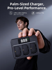 llano battery slot with Canon LP-E6 battery inserted, ensuring correct fit and fast charge