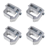 LLNSEAUTO front view of four silver clamps showing shape and finish benefit secure mounting