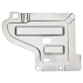 LLYZFED front view of aluminum oil drain access cover showing exact-fit benefits