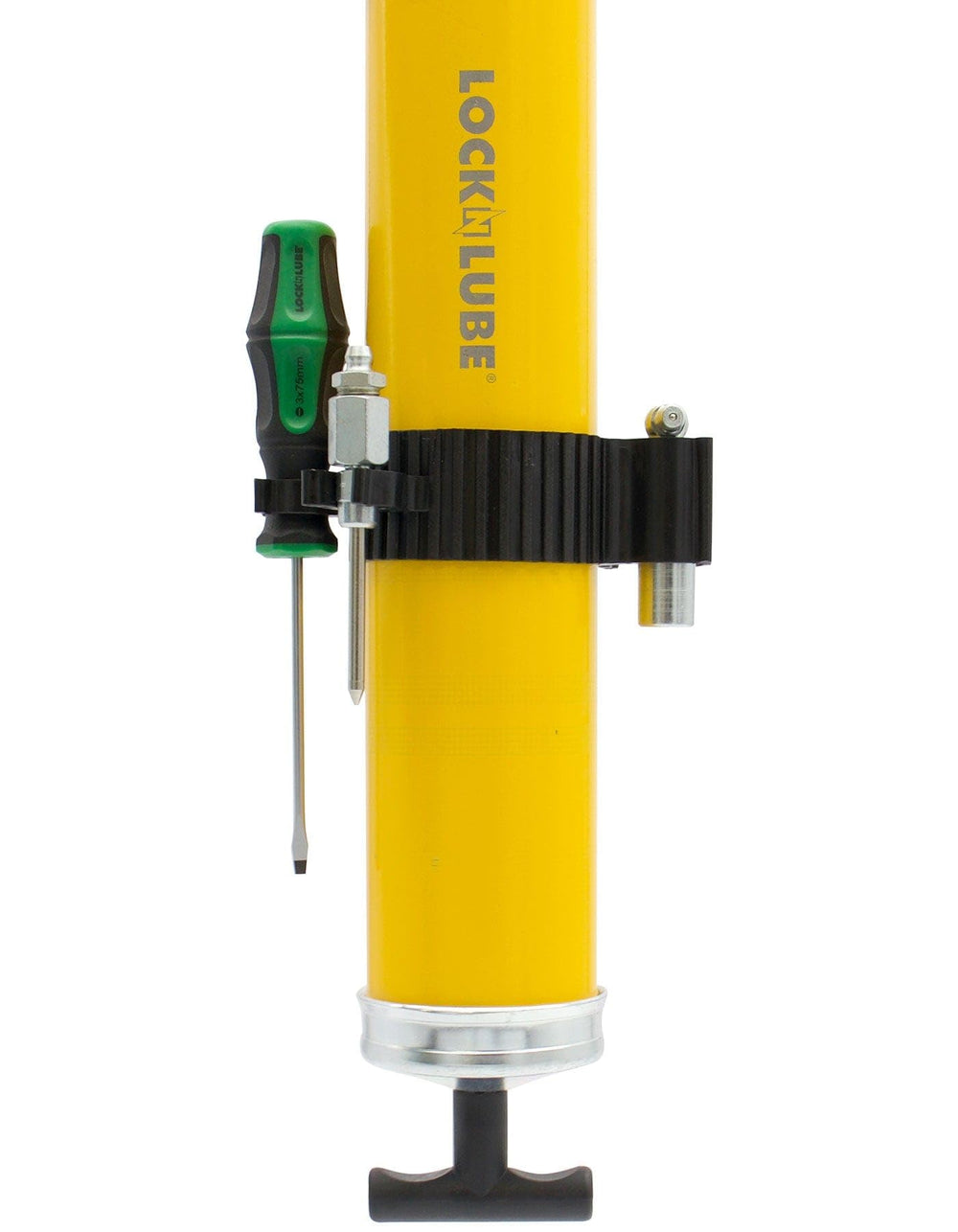 LockNLube toolbelt on barrel showing quick-access tools and faster service