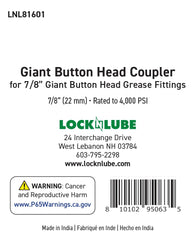 LockNLube coupler in use on tractor grease point enabling high‑volume lubrication