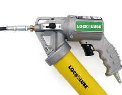 LockNLube aluminium die-cast head close-up highlighting durable construction and precision-bore benefit