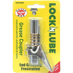 LockNLube front view of coupler showing universal 1/8" NPT for reliable fit