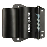 LockNLube holder front view showing sturdy cradle and bolt holes for secure mount