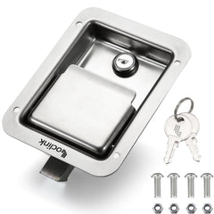 Loclink paddle latch front view showing polished face and secure look