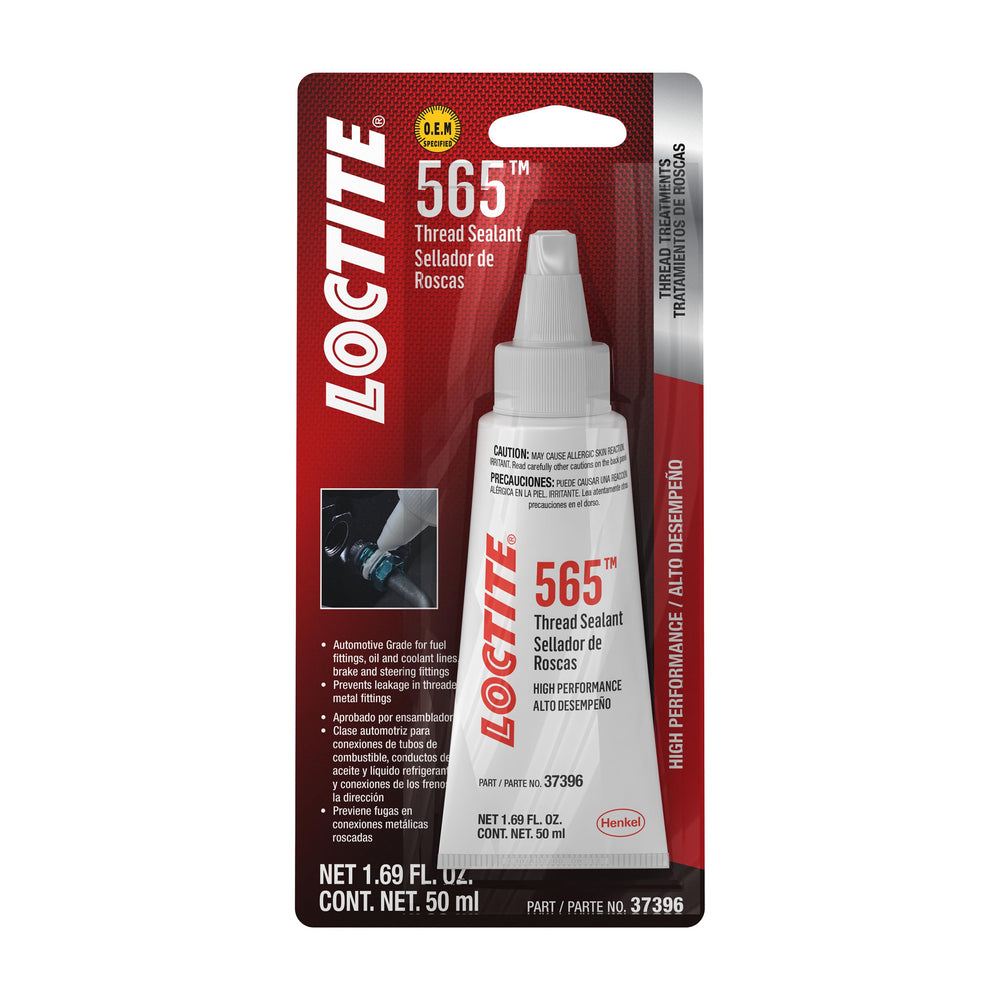 Loctite 565 front packaging showing product and volume, reliable professional sealing