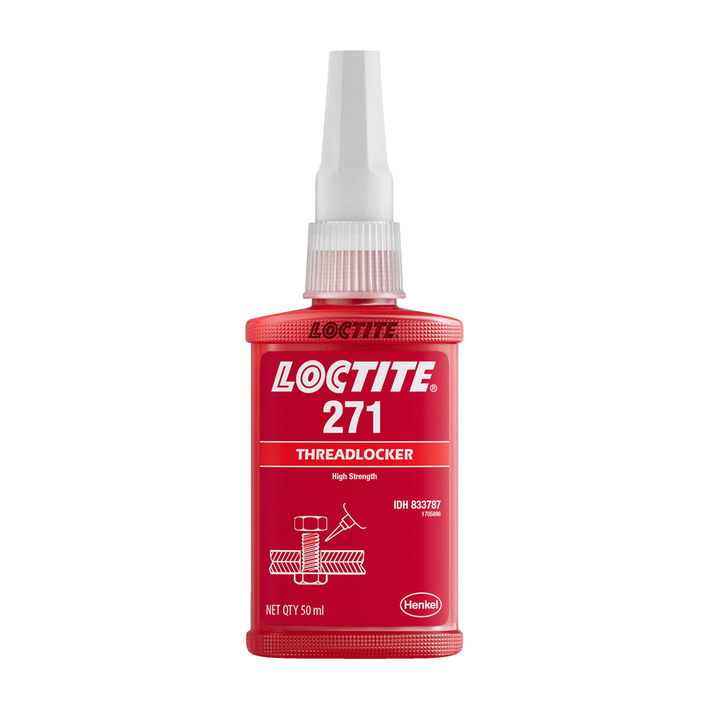 Loctite bottle front label showing product and secure fastener benefit