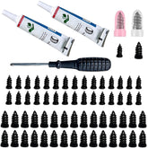 LOGOL kit front packaging showing 60-piece tire repair set and tools, ready for roadside fixes