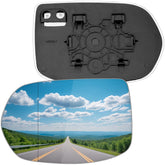 LOIYLLEN left driver mirror front view showing clean reflective surface and improved visibility