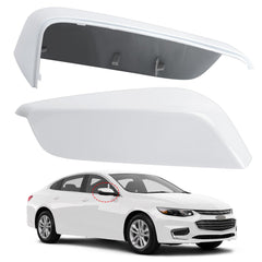 LOIYLLEN front view of white passenger mirror cover showing clean finish and fit benefit