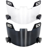 LOKIYS front view of both black and clear visors showing pack contents and benefits
