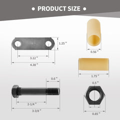 Lonffery shackle strap beside ruler showing 4-3/8 inch length for accurate fit benefit