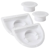 Lonffery front view of vent kit showing cover and faceplate for neat finish