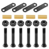 Lonffery front view of complete shackle kit showing all included parts and packaging benefit
