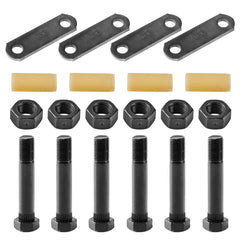 Lonffery front view of complete shackle kit showing all included parts and packaging benefit