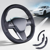 Lophnix front view of steering wheel cover showing exact fit and clean look
