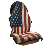 LoyaGour front packaging showing American Flag seat cover protects upholstery