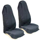 LoyaGour front seat cover front view showing full coverage and sleek black look