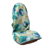 LoyaGour front seat cover full view showing chrysanthemum print and protection