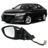 Lqito left driver mirror front view showing painted black finish and exact fit