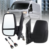 Lqito left driver mirror front view showing matte black finish and fit