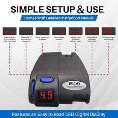 Lrichy LED screen detail showing settings and diagnostic readability