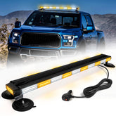 LRTER front view of 42-inch amber white bar showing clear warning visibility