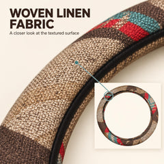LSAUTO close-up of coarse flax cloth texture highlighting breathable sweat-absorbent weave