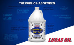 Lucas Oil being added to a reservoir showing in-use application benefit