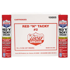 Lucas Oil front packaging showing 10-tube case and clear labeling benefit
