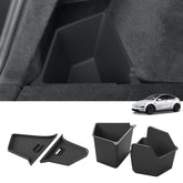 LUCKEASY front view of both rear trunk bins showing OEM fit and neat storage