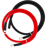 LuckySlycy front view of 4 AWG 3FT cable showing pre-crimped terminals and flexible jacket for quick install
