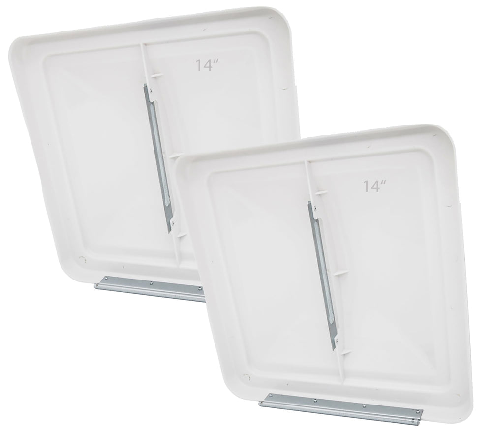 LuckySlycyc front view 14-inch vent cover showing clean fit and weather protection