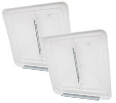 LuckySlycyc front view 14-inch vent cover showing clean fit and weather protection