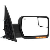 LUCTEND passenger side mirror front view showing OEM fit and improved visibility