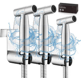 LUFEIDRA three-pack front view showing compact sprayers and wall mounts for bathroom convenience