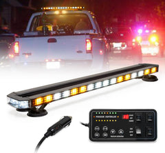 LUMENIX front profile of lightbar showing amber and white LEDs for clear warning