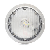 Lumitronics front view of round porch light showing clean illumination benefit