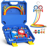 Luney front view of complete manifold kit showing organized components and portability benefit