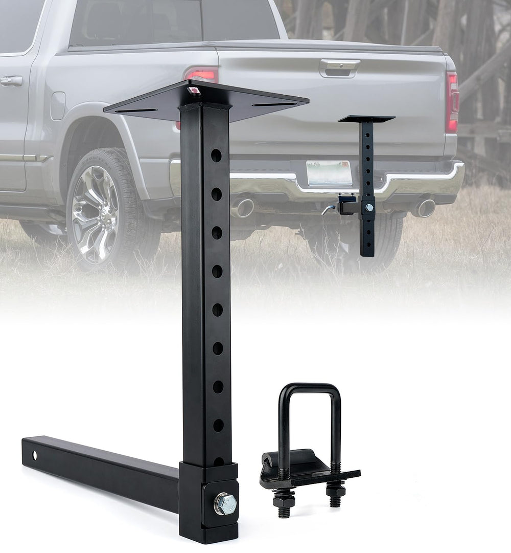 Lupar front view of hitch vise plate showing stable mounting and vehicle compatibility