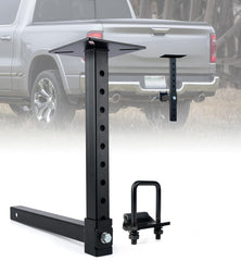 Lupar front view of hitch vise plate showing stable mounting and vehicle compatibility