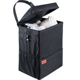Lusso Gear front view showing compact black bin and clean design benefit