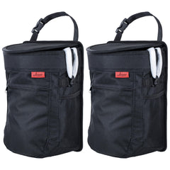 Lusso Gear front view hanging trash can showing compact profile and tidy look
