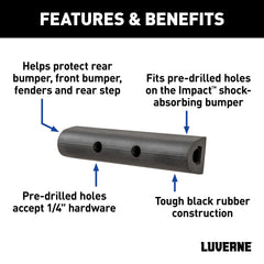 LUVERNE bumper strip mounted on a rear bumper preventing scrapes