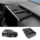 LUWU front view of console organizer showing compartments for quick access