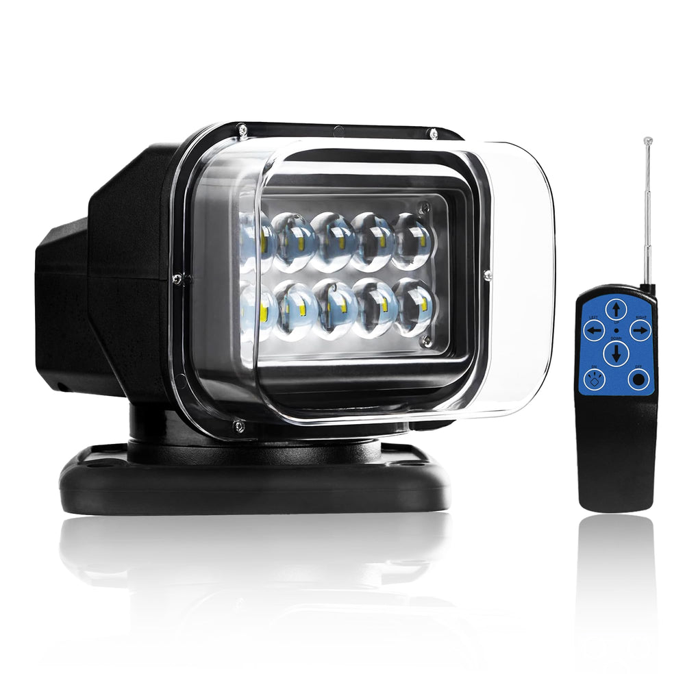 LuxBang front spotlight view showing bright beam and durable housing for powerful illumination
