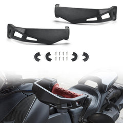 LUXEMOTO front view of handguards showing robust protection and clean design